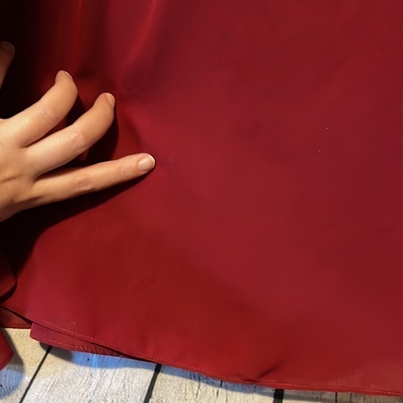 CHRISTINA Wu Dress Size 10 Color Red Claret Pleated - Picture 7 of 15